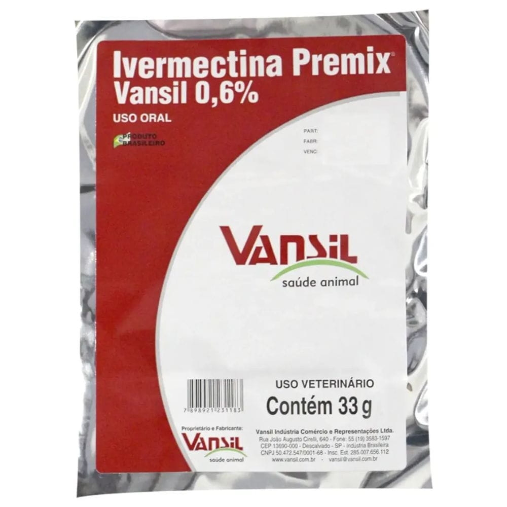 Ivermectina Pó Premix Vansil 0,6% 333 Gramas