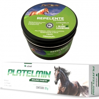 Kit Pasta Repelente + Platelmin Vermifugo Equino Pasta