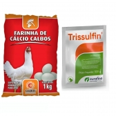 Farinha Cálcio Galinha Suplemento Mineral e Trissulfin Po