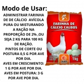 Kit 2 Farinha De Cálcio 1kg Para Galinha Suplemento Mineral