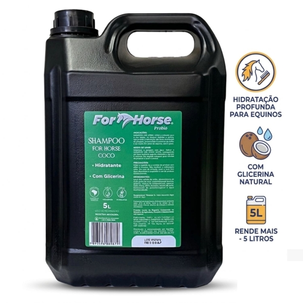 Kit For Horse Desembaraçador + Shampoo Coco para Equinos 5L