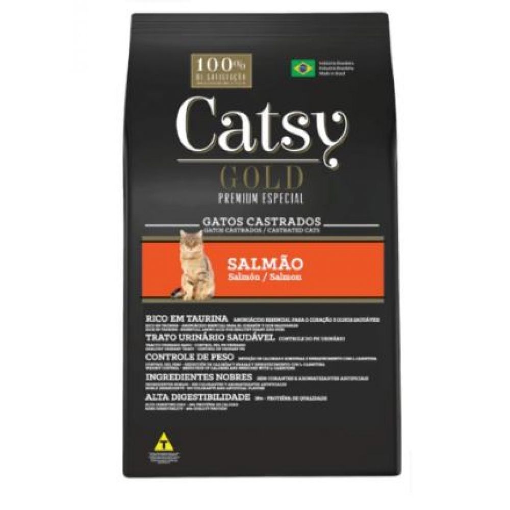 Ração Catsy Gold Gato Castrado Salmão 10,1Kg