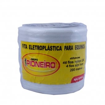 Fita Eletroplástica p/ cerca Rural 40mm Pioneiro 200 Metros
