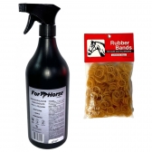 Kit Desembaraçador Cauda Crina Pêlo + Elesticos para Crina