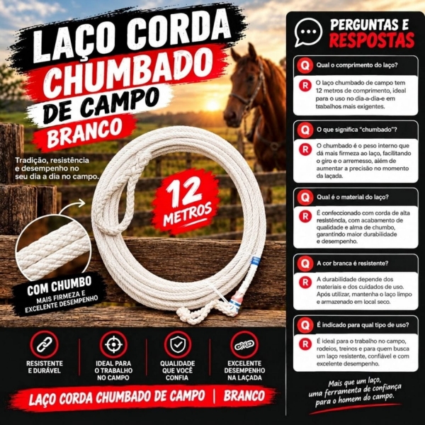 Laço de Campo Chumbado Cirigola 12M Branco
