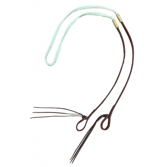 Rédea para Cavalo Trançada de Corda com Ponteiras em Couro