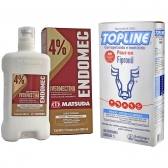 Kit Endomec 500ML + TopLine Pouron Carrapaticida Inseticida