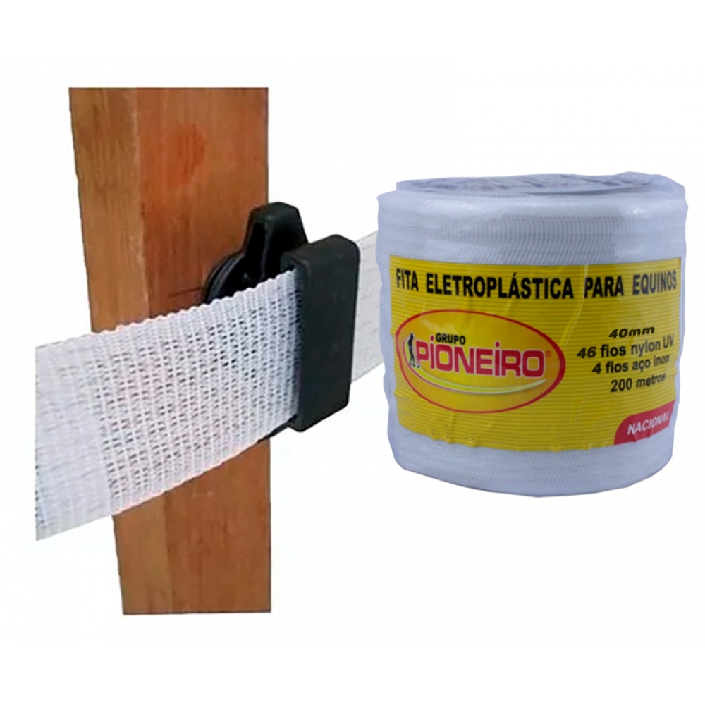 Fita Eletroplástica p/ cerca Rural 40mm Pioneiro 200 Metros