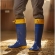 Bota Borracha Pvc Galocha Impermeável Azul/amarela C/amarra