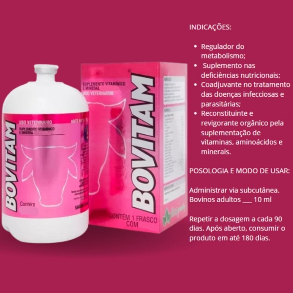 Bovitam Suplemento Bovino Vitaminas e Dexaflan para Equinos