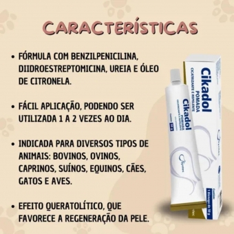 Pomada Cikadol Cicatrizante e Repelente 50g - Syntec
