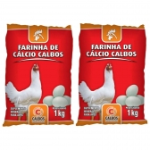 Kit 2 Farinha De Cálcio 1kg Para Galinha Suplemento Mineral