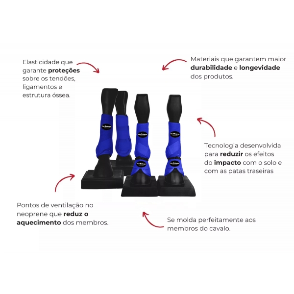 KIT COLOR COMPLETO C/ SKID BOOT FOR HORSE - AZUL ROYAL