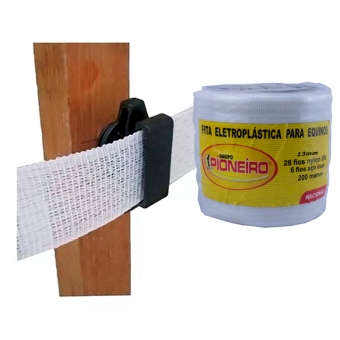 Fita Eletroplástica p/ cerca Rural 13mm Pioneiro 200 Metros