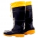 Bota Borracha Pvc Galocha Impermeável Preto/amarela C/amarra