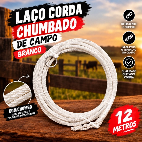 Laço Corda Chumbado de Campo 12M Branco