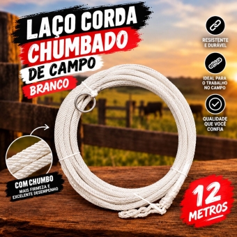 Laço Corda Chumbado de Campo 12M Branco
