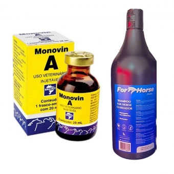 Kit Shampoo Clareador ForHorse 1L + Monovin A Injetável 20ml