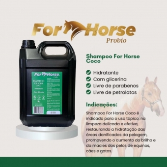 Shampoo Neutro De Coco For Horse 5l Uso Profissional Haras Pet