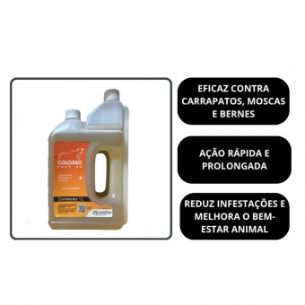 Colosso Pour On 1 Litro Ouro Fino Carrapatos Bernes Insetos