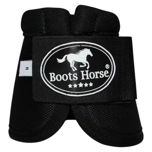 Par Cloche Preta Para Cavalo Poteção Boots Horse Tamanho M
