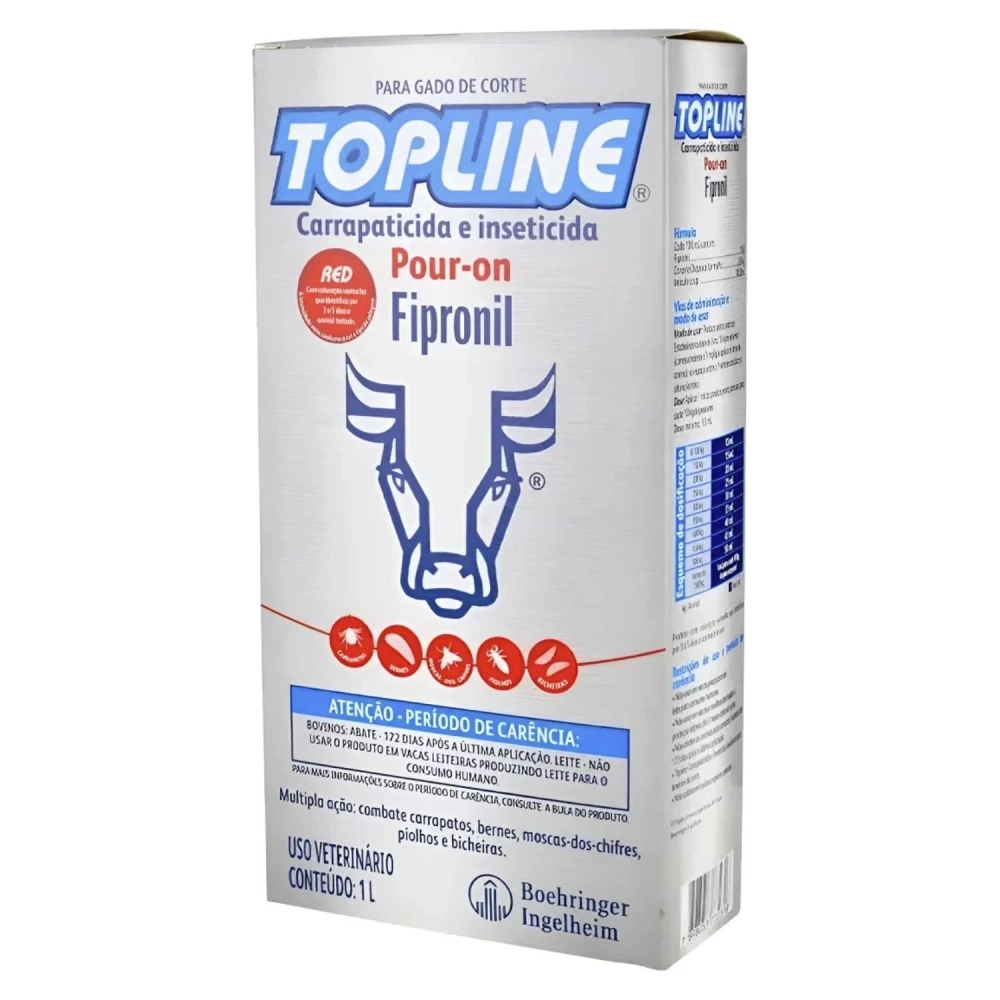Topline Pour on Carrapaticida e Inseticida 1L Original