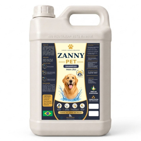 Shampoo Canino Profissional Zanny Pet 5L Galão Pet Shop Canil