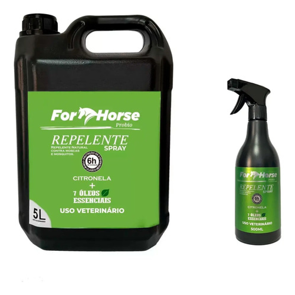 Kit Repelente Natural Contra Moscas For Horse 500ml E 5 L