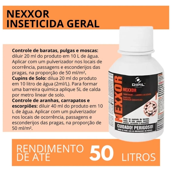 Nexxor 100ml Contra Pulga Carrapato Escorpião Aranha Barata