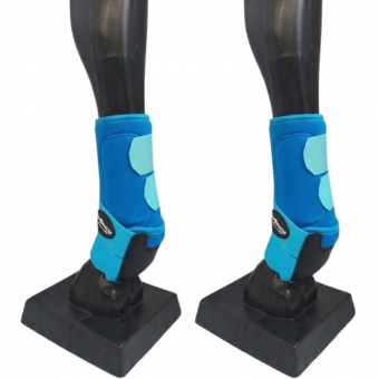 Kit Cloche e Caneleira For Horse Para Equinos Azul