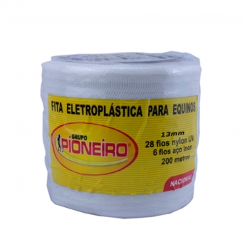 Fita Eletroplástica p/ cerca Rural 13mm Pioneiro 200 Metros