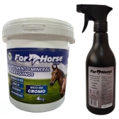 Kit Desembaraçador For Horse + Cromo Suplemento Equinos 4kg