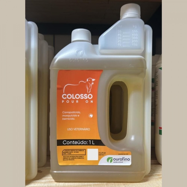 Colosso Pour On 1 Litro Ouro Fino Carrapatos Bernes Insetos