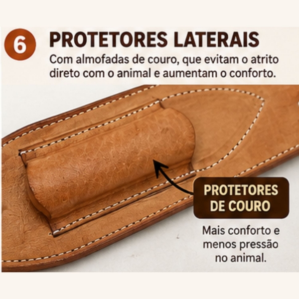 Barrigueira Traseira de Couro Cavalo Mula Resistente