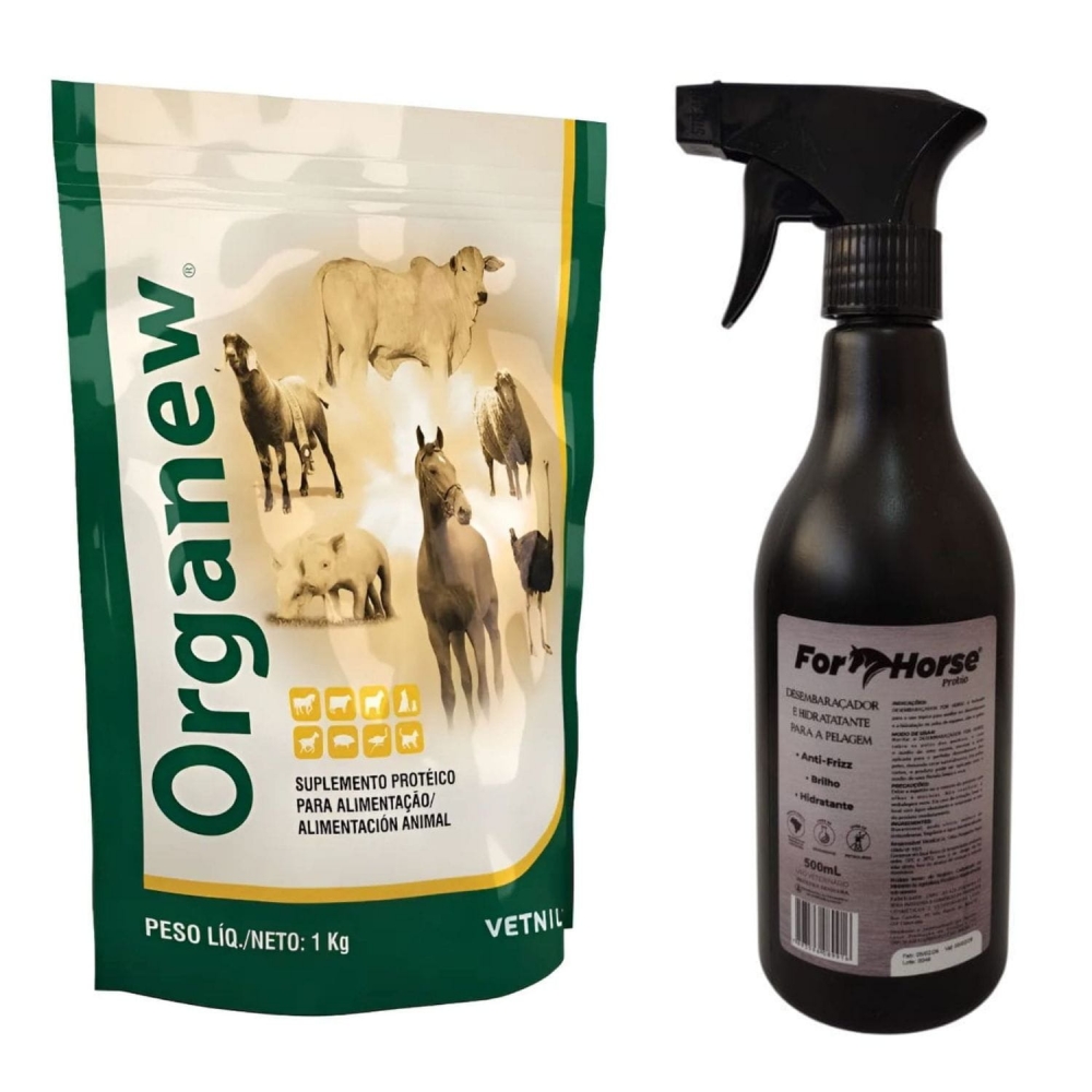Kit Organew Vetnil 1kg + Desembaraçador For Horse 500ml