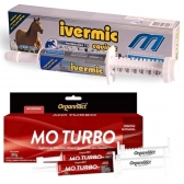 Kit Vermífugo Equinos Ivermic Gel Bisnaga 12g + MO Turbo 80g