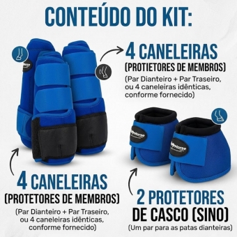 Kit de Cloche Completo For Horse Para Equinos Azul Royal