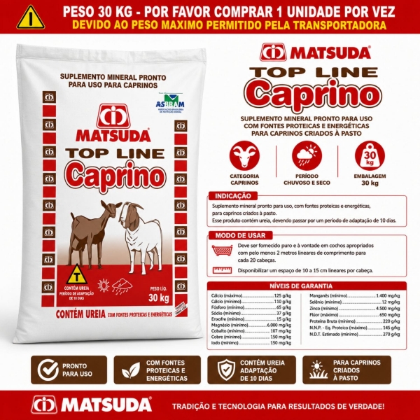 Sal Mineral Top Line Caprino Cabra Cabrito Bode Suplemento