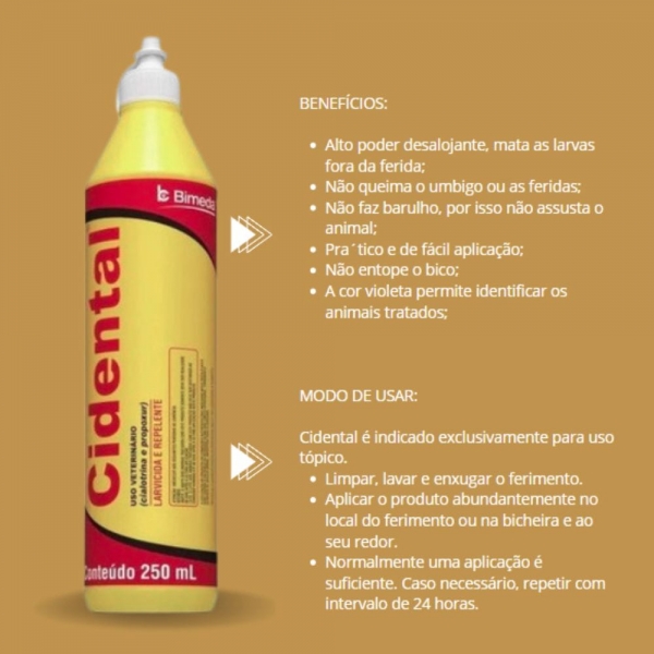 Kit 2 Cidental Liquido 250 ML Bimeda