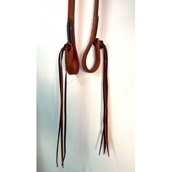 Rédea para Cavalo Trançada de Corda com Ponteiras em Couro