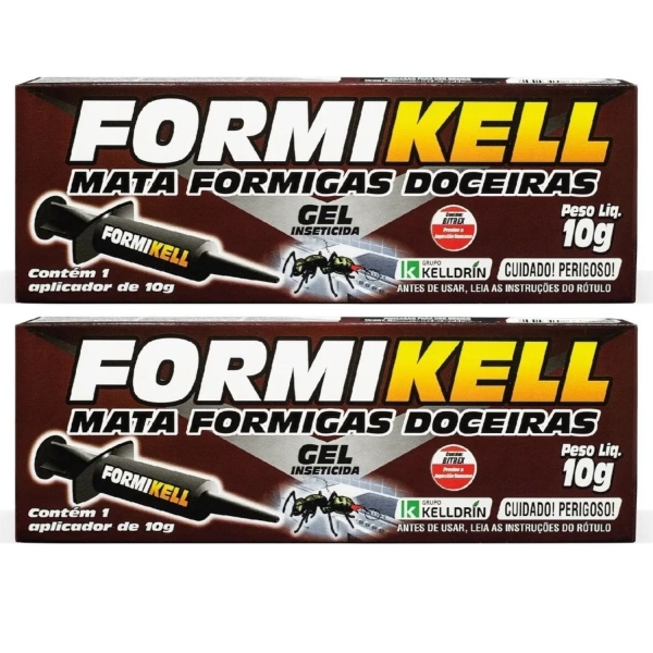 kit 2 Mata Formiga Doceiras Formikell Gel Bisnaga 10g