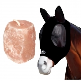 Kit Bloco Sal Rosa Himalaia + Mascara Mosca BootsHorse Preto