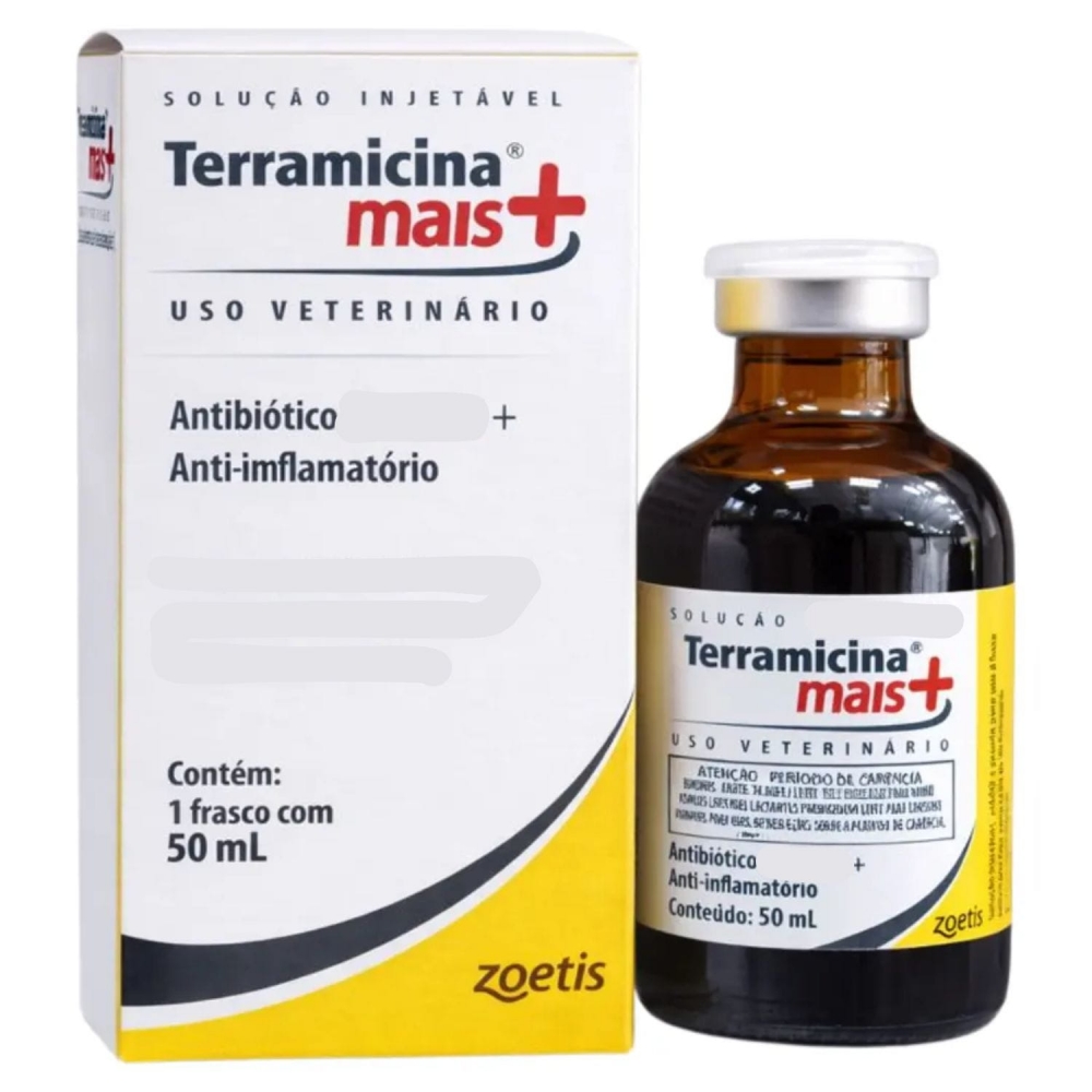 Terramicina Mais+ 50 Ml Trata Infecções Bacteriana Bovinos