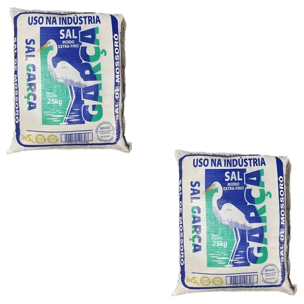 Kit 2 Sacos de Sal Branco do Produtor 25kg