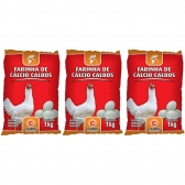 Kit 3 Farinhas De Cálcio 1kg Para Galinha Suplemento Mineral