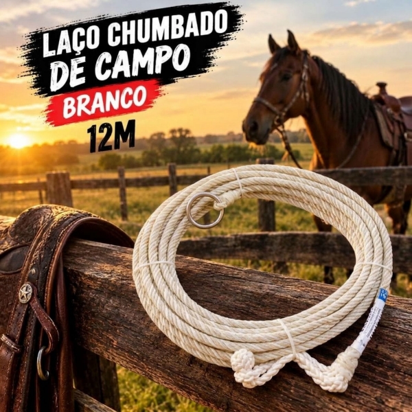 Laço Corda Chumbado de Campo 12M Branco