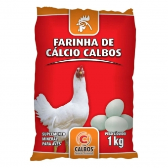 Farinha De Cálcio 1kg Para Galinha Suplemento Mineral Calbos