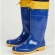 Bota Borracha Pvc Galocha Impermeável Azul/amarela C/amarra
