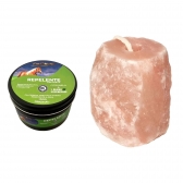 Kit Bloco Sal Rosa Himalaia + Repelente Pasta Citronela 150g