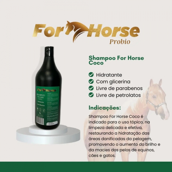 Kit Shampoo Coco Condicionador Desembaraçador For Horse 1 L
